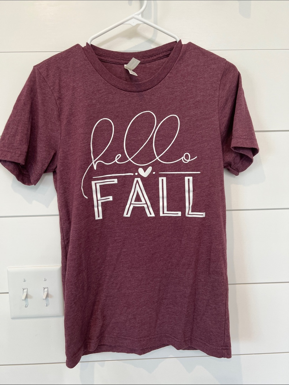 Bella Canvas Maroon "Hello Fall" Short Sleeve Tee